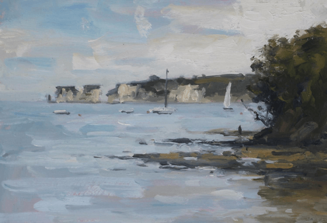 White sail at Studland